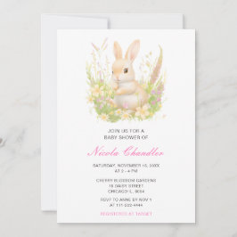 Spring Rabbit Baby shower Kaart