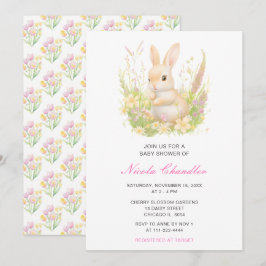 Spring Rabbit Baby shower Kaart