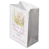 Spring Rabbit Baby shower Medium Cadeauzakje (Achterkant Gekanteld)