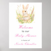 Spring Rabbit Baby shower Poster (Voorkant)