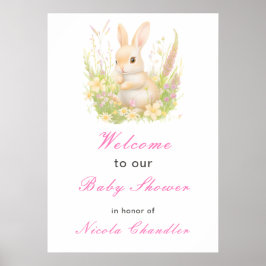 Spring Rabbit Baby shower Poster
