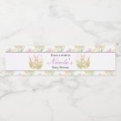 Spring Rabbit Baby shower Waterfles Etiket (Enkel label)
