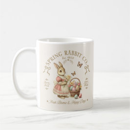 Spring Rabbit Co Vintage Bunny Floral Art Koffiemok
