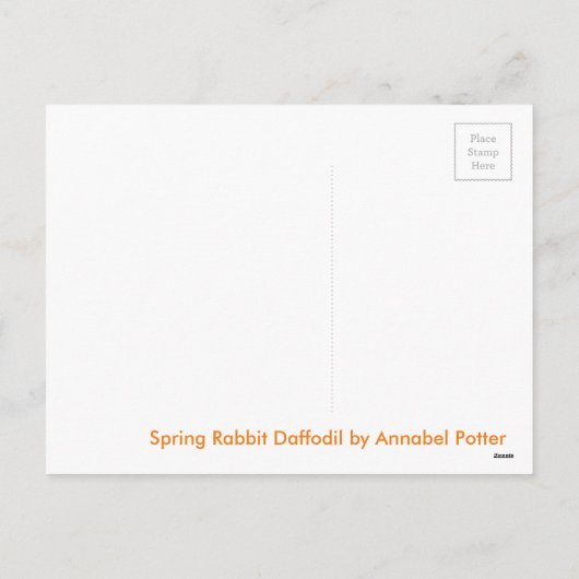 Spring Rabbit Daffodil Art Feestdagenkaart (Achterkant)