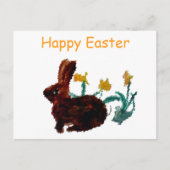 Spring Rabbit Daffodil Art Feestdagenkaart (Voorkant)