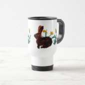 Spring Rabbit Daffodil Art Reisbeker (Voorkant rechts)