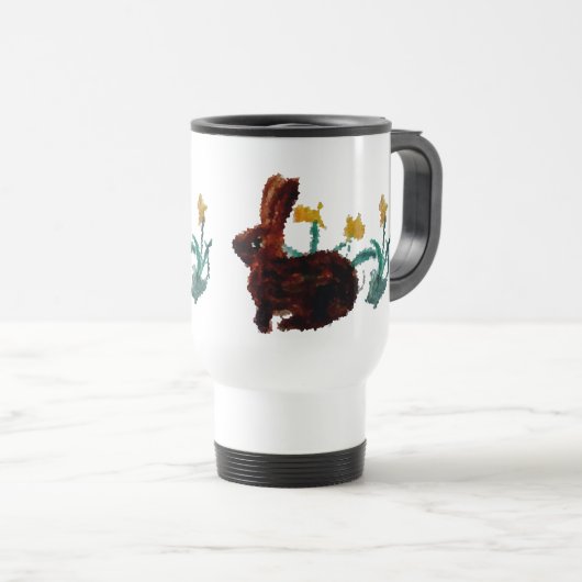 Spring Rabbit Daffodil Art Reisbeker (Voorkant rechts)