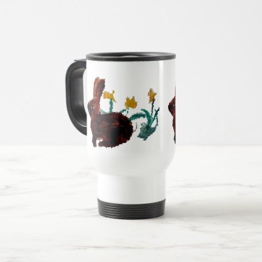 Spring Rabbit Daffodil Art Reisbeker (Voorkant links)