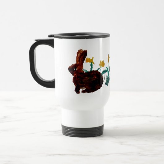 Spring Rabbit Daffodil Art Reisbeker (Links)