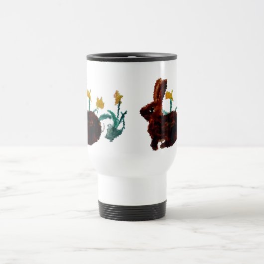 Spring Rabbit Daffodil Art Reisbeker (Center)