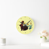 Spring Rabbit Daffodil Art Ronde Klok (Huis)
