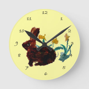 Spring Rabbit Daffodil Art Ronde Klok