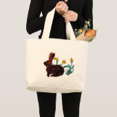 Spring Rabbit Daffodils Grote Tote Bag (Voorkant (product))