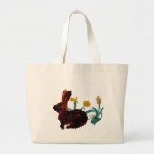 Spring Rabbit Daffodils Grote Tote Bag (Voorkant)