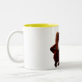 Spring Rabbit Daffodils Tweekleurige Koffiemok (Links)