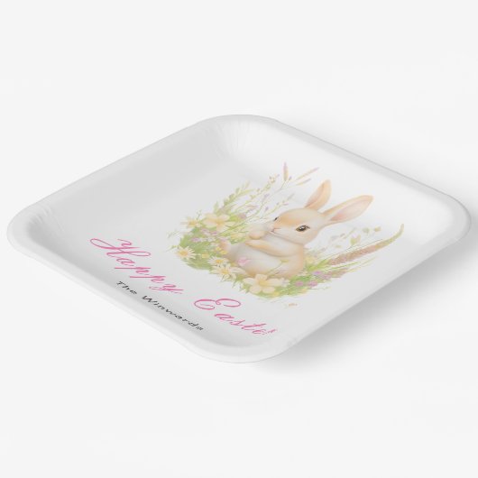 Spring Rabbit Easter Brunch Papieren Bordje (Gebogen)