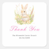 Spring Rabbit Easter Brunch Vierkante Sticker (Voorkant)