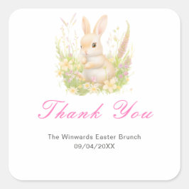 Spring Rabbit Easter Brunch Vierkante Sticker