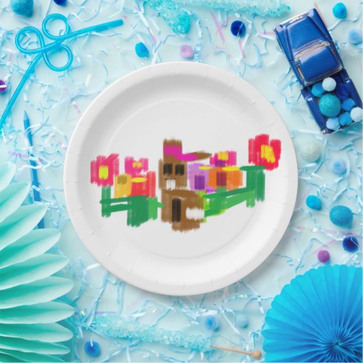 Spring Rabbit Papieren Bordje (Feest)