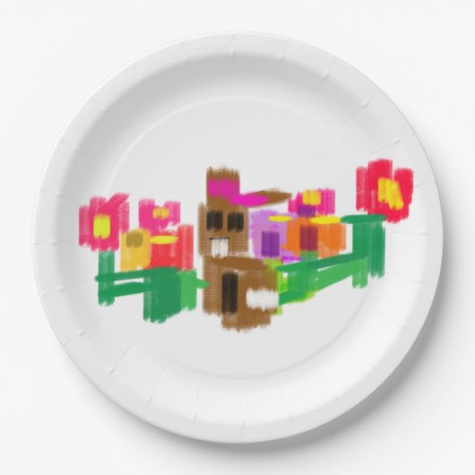 Spring Rabbit Papieren Bordje (Voorkant)