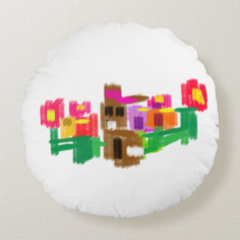 Spring Rabbit Rond Kussen