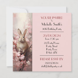 Spring Rabbit Verjaardagsfeest Kaart
