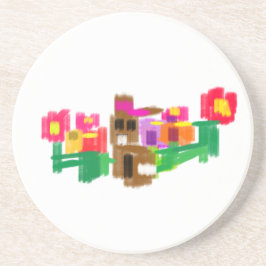 Spring Rabbit Zandsteen Onderzetter