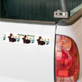 Spring Rabbits Daffodil Happy Pasen Bumpersticker (Op Truck)