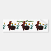 Spring Rabbits Daffodil Happy Pasen Bumpersticker (Voorkant)