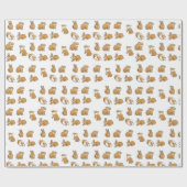 Spring Rabbits Easter Bunny Wrapping Paper Cadeaupapier (Vlak)
