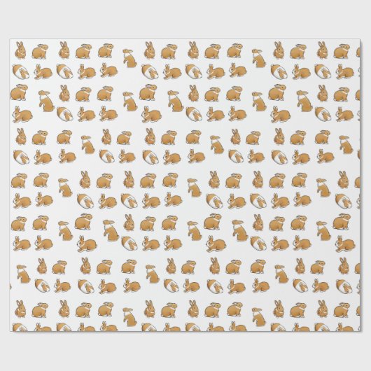 Spring Rabbits Easter Bunny Wrapping Paper Cadeaupapier (Vlak)