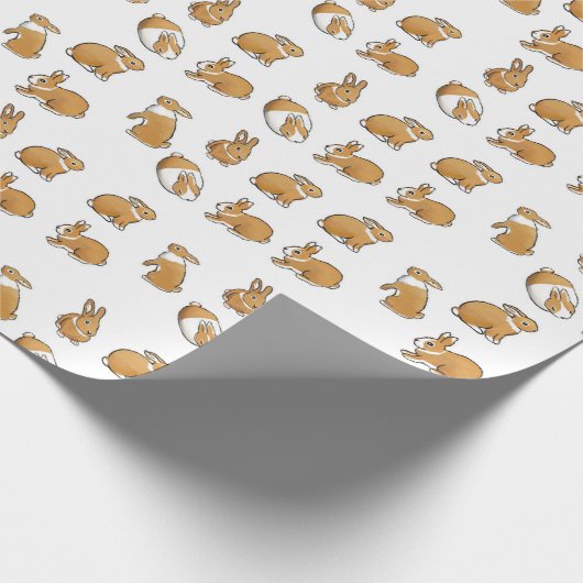 Spring Rabbits Easter Bunny Wrapping Paper Cadeaupapier (Hoek)