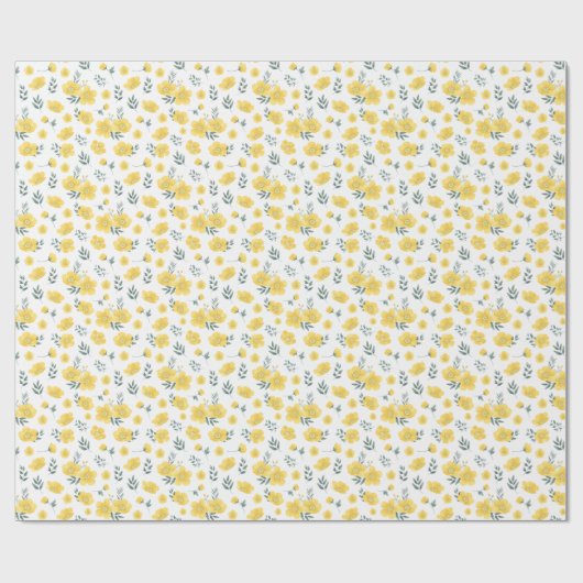 Spring Radiance: Yellow Poppy Flower  Cadeaupapier (Vlak)