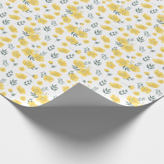 Spring Radiance: Yellow Poppy Flower  Cadeaupapier (Hoek)