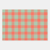 Spring Rain and Persimmon Plaid Green Apricot Inpakpapier Vel (Voorkant 2)