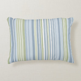 Spring Rain and Tropical Blue Stripes Accent Kussen