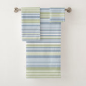 Spring Rain and Tropical Blue Stripes Bad Handdoek (Insitu)