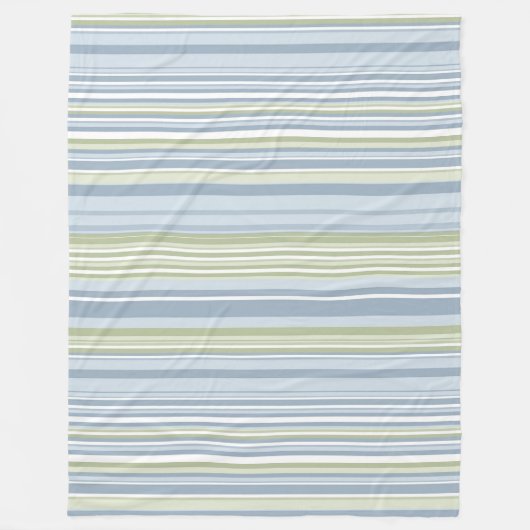 Spring Rain and Tropical Blue Stripes Fleece Deken (Voorkant)