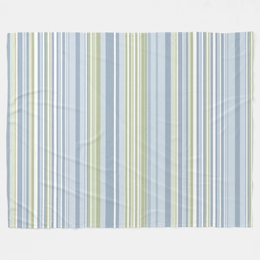 Spring Rain and Tropical Blue Stripes Fleece Deken (Voorkant (Horizontaal))