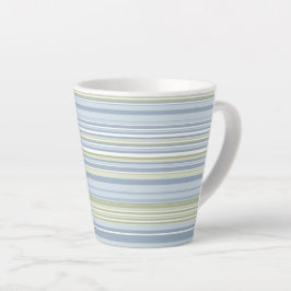 Spring Rain and Tropical Blue Stripes Latte Mok