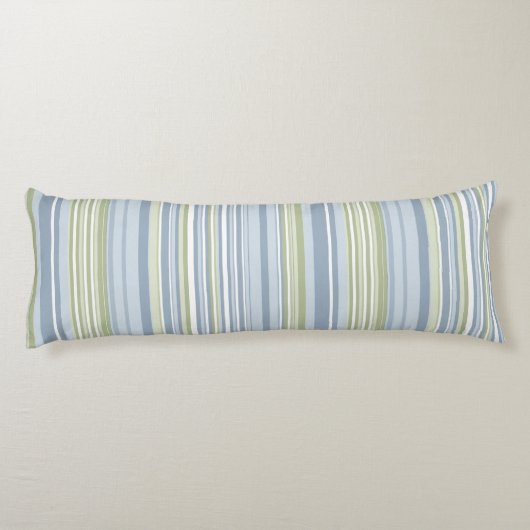 Spring Rain and Tropical Blue Stripes Lichaamskussen (Achterkant)