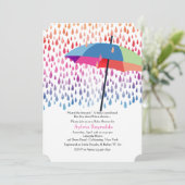 Spring Rain Baby shower Invitation Kaart (Staand voorkant)