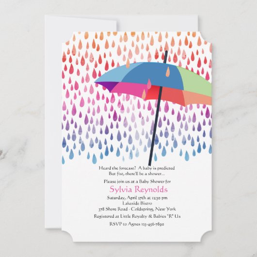 Spring Rain Baby shower Invitation Kaart (Voorkant)