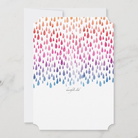 Spring Rain Baby shower Invitation Kaart (Achterkant)