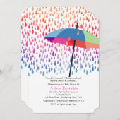 Spring Rain Baby shower Invitation Kaart (Voorkant / Achterkant)