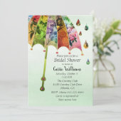 Spring Rain Bridal Shower Uitnodiging (Staand voorkant)