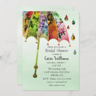 Spring Rain Bridal Shower Uitnodiging