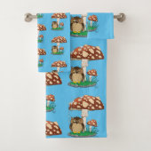 Spring Rain Douche Uil Paddestoel Bad Handdoek (Insitu)