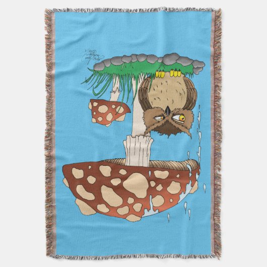 Spring Rain Douche Uil Paddestoel Deken (Voorkant Verticaal)