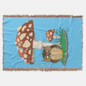 Spring Rain Douche Uil Paddestoel Deken (Voorkant)